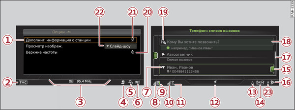 Илл. 203 Схематическое изображение: меню и символы
