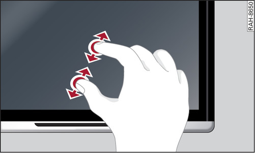 Илл. 268 Планшет Audi tablet: сведение и разведение пальцев