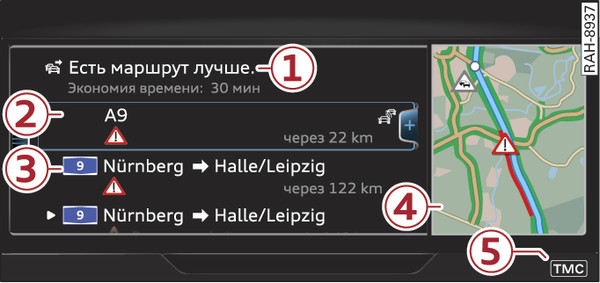 Илл. 236 Пример: обзор дорожной информации